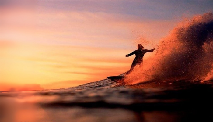 Sunset and Surfing